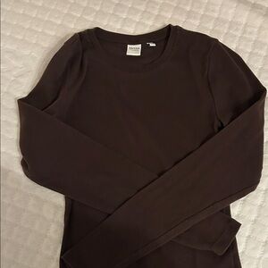 Aritzia Chocolate Long Sleeve Tee